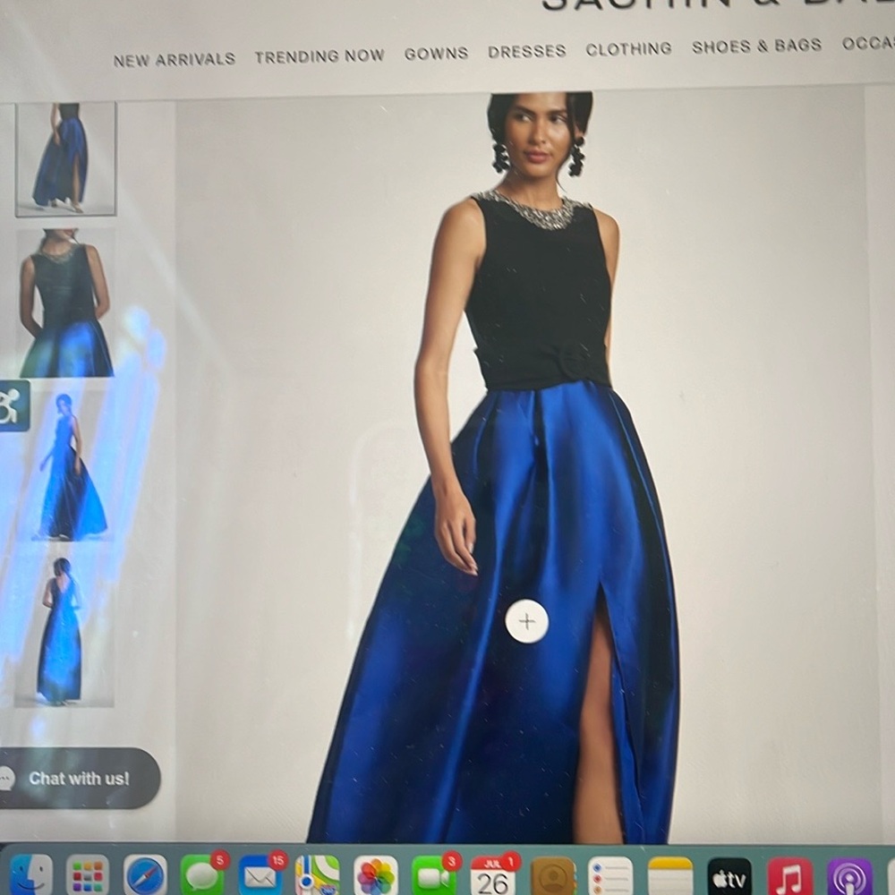 Sachin + Babi Black and Blue Maxi Dress